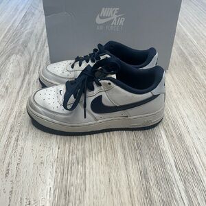 Nike Air Force 1 White and Navy Sneakers